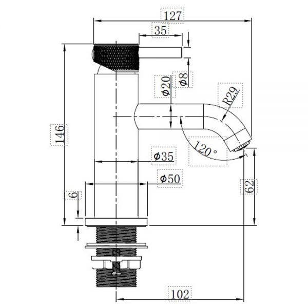 Abacus Iso Pro Brushed Bronze Mini Basin Mixer Tap #2