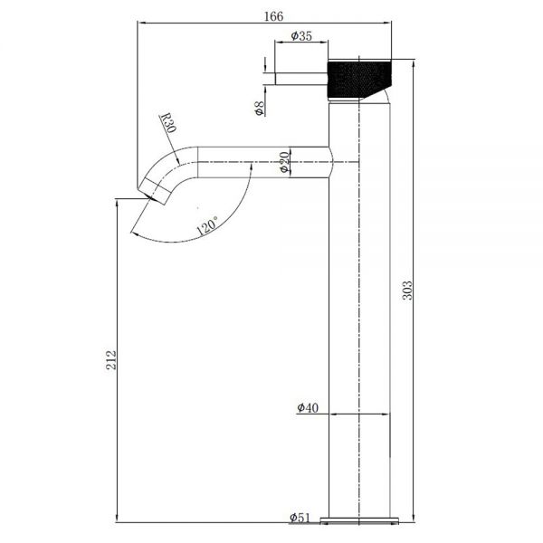 Abacus Iso Pro Brushed Bronze Tall Basin Mixer Tap #2