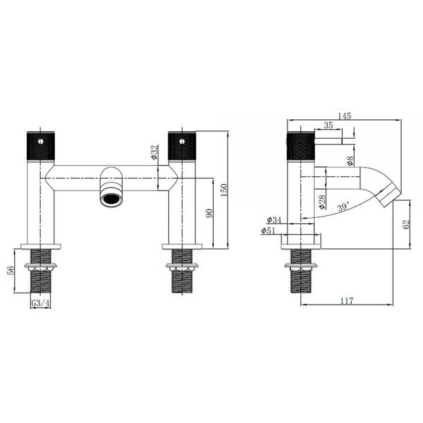 Abacus Iso Pro Brushed Nickel Bath Filler Tap #2