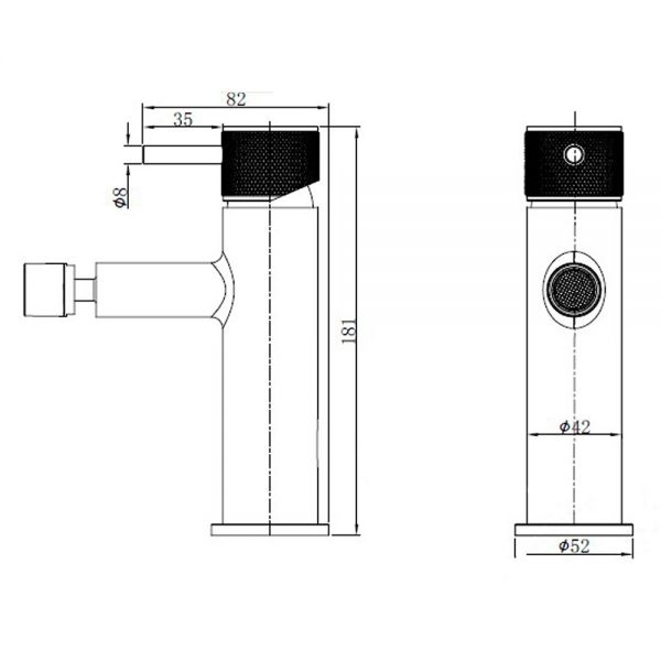Abacus Iso Pro Brushed Nickel Mono Bidet Mixer Tap #2