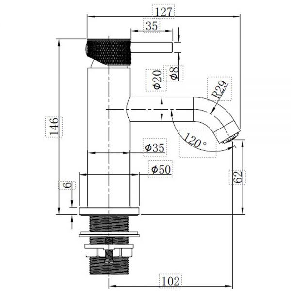 Abacus Iso Pro Brushed Nickel Mini Basin Mixer Tap #2