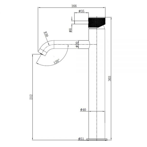 Abacus Iso Pro Brushed Nickel Tall Basin Mixer Tap #2