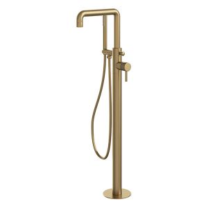 Abacus Iso Pro Brushed Brass Floor Standing Bath Shower Mixer Tap