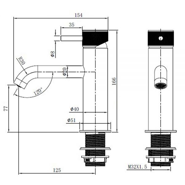 Abacus Iso Pro Matt Black Mono Basin Mixer Tap #2