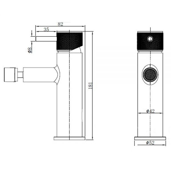 Abacus Iso Pro Matt Black Mono Bidet Mixer Tap #2