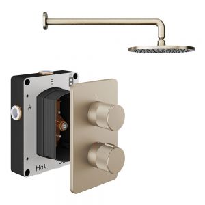 Abacus PK1 Iso Pro Brushed Nickel Single Outlet Concealed Thermostatic Shower Pack