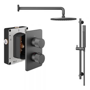 Abacus PK2 Iso Pro Anthracite Two Outlet Concealed Thermostatic Shower Pack