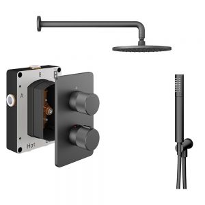 Abacus PK3 Iso Pro Anthracite Two Outlet Concealed Thermostatic Shower Pack