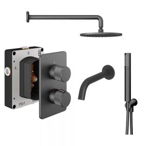 Abacus PK5 Iso Pro Anthracite Three Outlet Concealed Thermostatic Shower Pack