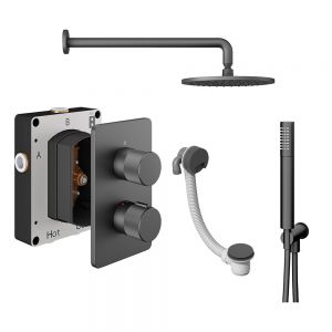 Abacus PK6 Iso Pro Anthracite Three Outlet Concealed Thermostatic Shower Pack