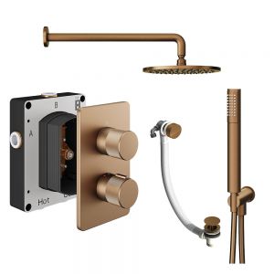 Abacus PK6 Iso Pro Brushed Bronze Three Outlet Concealed Thermostatic Shower Pack