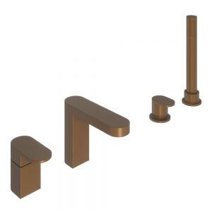 Abacus Ki Brushed Bronze Deck Mounted 4 Hole Bath Shower Mixer Tap