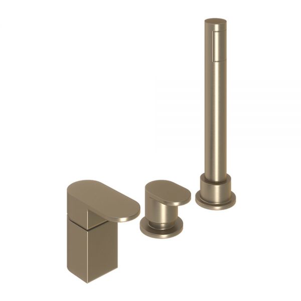 Abacus Ki Brushed Nickel Deck Mounted 3 Hole Bath Shower Mixer Tap