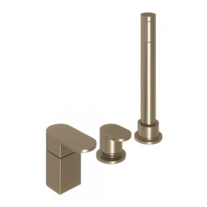 Abacus Ki Brushed Nickel Deck Mounted 3 Hole Bath Shower Mixer Tap