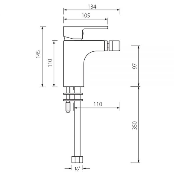 Abacus Ki Brushed Nickel Mono Bidet Mixer Tap #2