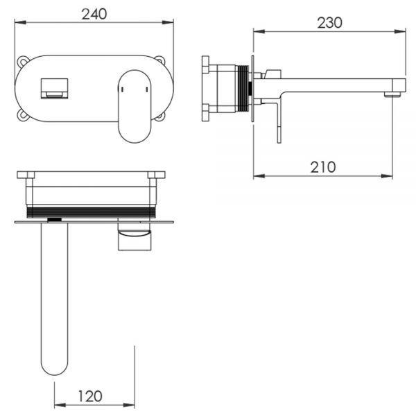 Abacus Ki Chrome Wall Mounted Basin Mixer Tap #2
