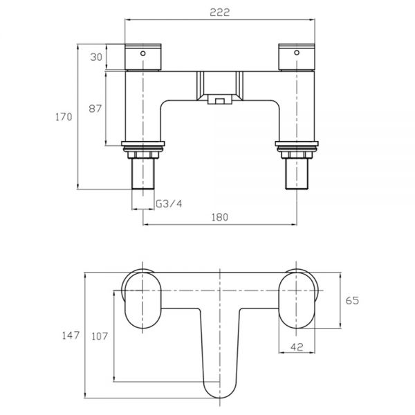 Abacus Ki Chrome Bath Filler Tap #2