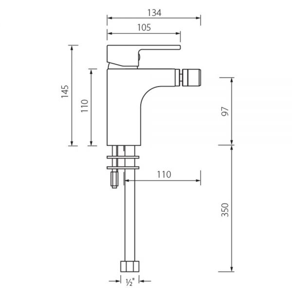 Abacus Ki Matt Black Mono Bidet Mixer Tap #2
