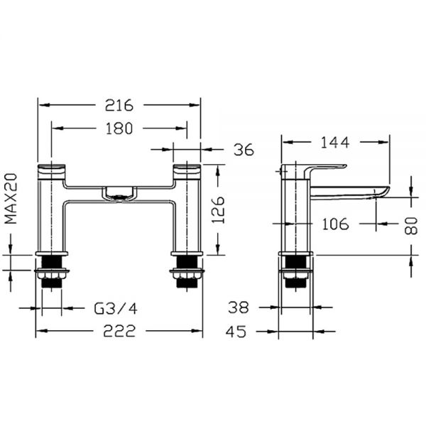 Abacus Logic Chrome Bath Filler Tap #2