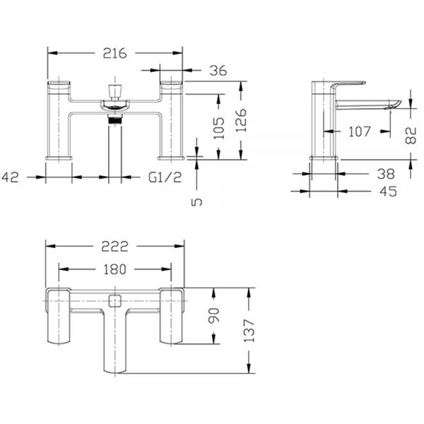 Abacus Logic Chrome Bath Shower Mixer Tap #2