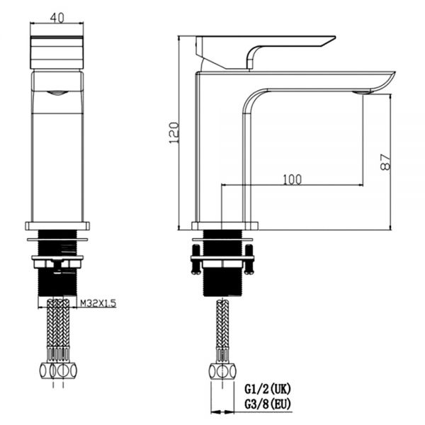 Abacus Logic Chrome Mini Basin Mixer Tap #2