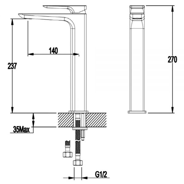 Abacus Logic Chrome Tall Basin Mixer Tap #2