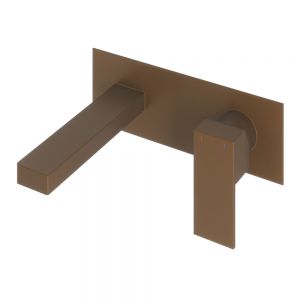 Abacus Plan Brushed Bronze Wall Mounted Basin Mixer Tap