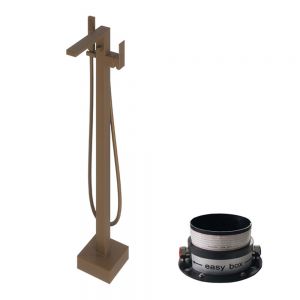 Abacus Plan Brushed Bronze Floor Standing Bath Shower Mixer Tap