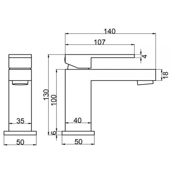 Abacus Plan Brushed Bronze Mini Basin Mixer Tap #2