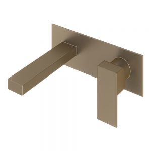 Abacus Plan Brushed Nickel Wall Mounted Basin Mixer Tap