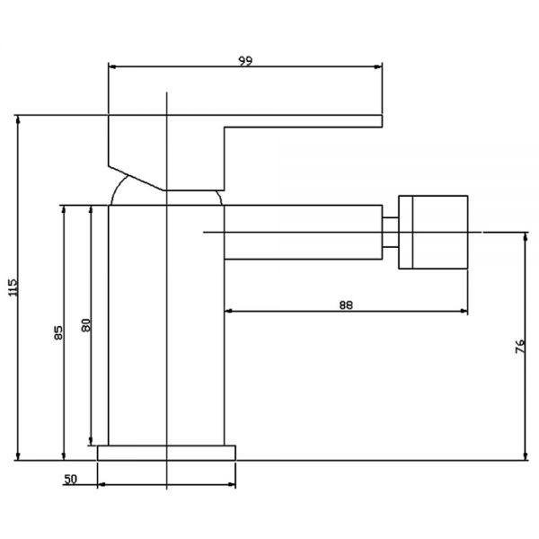 Abacus Plan Brushed Nickel Mono Bidet Mixer Tap #2