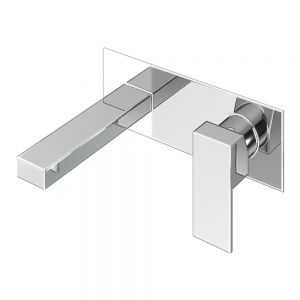 Abacus Plan Chrome Wall Mounted Basin Mixer Tap