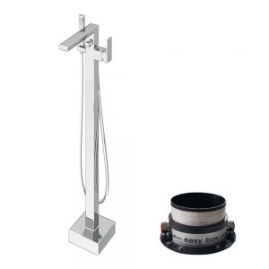 Abacus Plan Chrome Floor Standing Bath Shower Mixer Tap