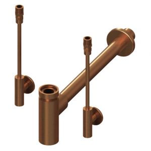 Abacus Professional Brushed Bronze Bottle Trap with Designer Isolation Valve Kit