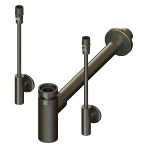 Abacus Professional Anthracite Bottle Trap with Designer Isolation Valve Kit