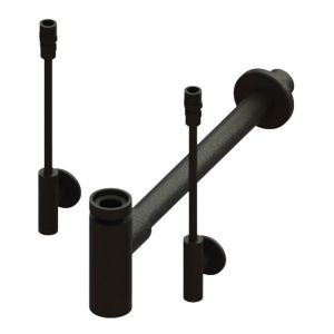 Abacus Professional Matt Black Bottle Trap with Designer Isolation Valve Kit