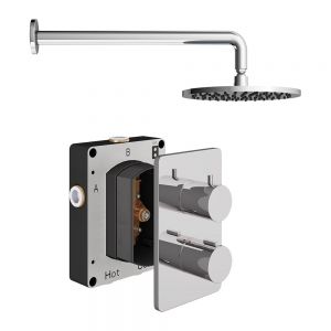 Abacus PK1 Round Chrome Single Outlet Concealed Thermostatic Shower Pack