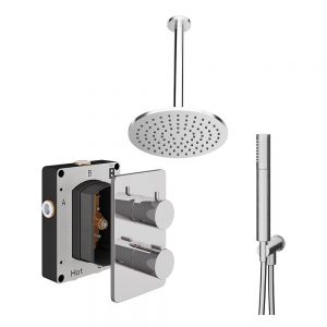 Abacus PK4 Round Chrome Two Outlet Concealed Thermostatic Shower Pack