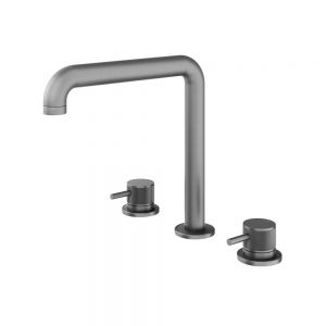 Abacus Iso Pro Anthracite 3 Hole Deck Mounted Basin Mixer Tap