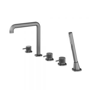 Abacus Iso Pro Anthracite 5 Hole Deck Mounted Bath Shower Mixer Tap
