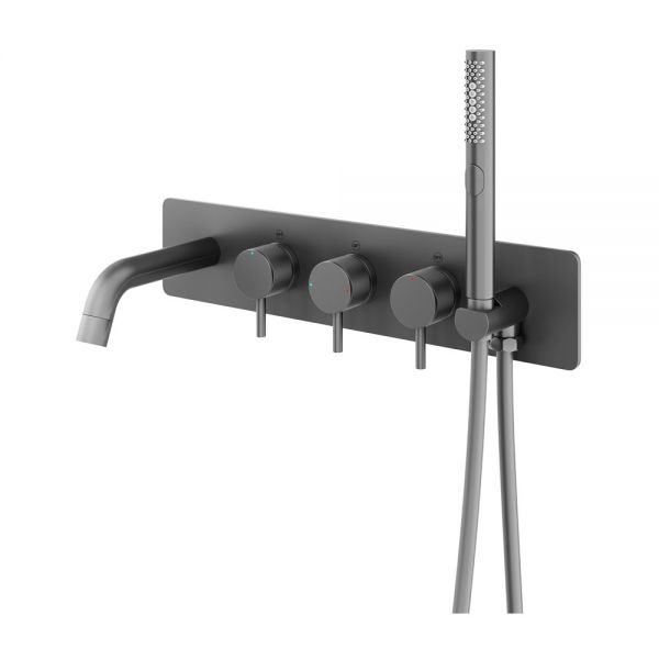 Abacus Iso Pro Anthracite Thermostatic Wall Mounted Bath Shower Mixer Tap