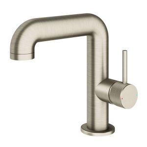 Abacus Iso Pro Brushed Nickel Mono Basin Mixer Tap with Side Handle