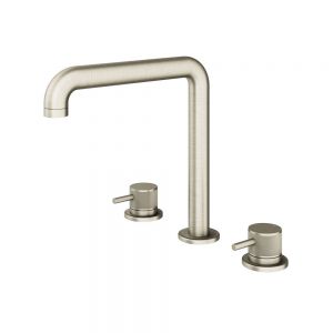 Abacus Iso Pro Brushed Nickel 3 Hole Deck Mounted Basin Mixer Tap
