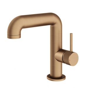 Abacus Iso Pro Brushed Bronze Mono Basin Mixer Tap With Side Handle