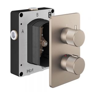 Abacus Iso Pro Brushed Nickel Three Outlet Thermostatic Shower Valve