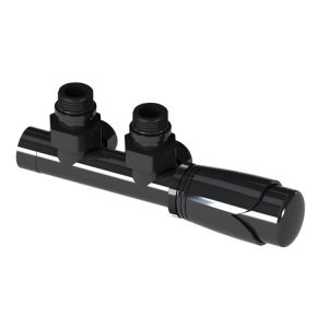 Abacus Ultima Euro50 Black Nickel Angled 50mm Thermostatic Radiator Valve