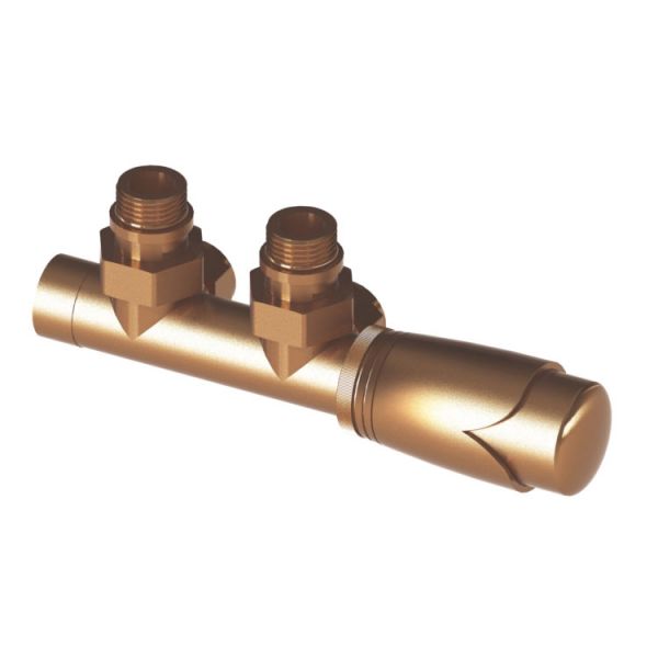 Abacus Ultima Euro50 Brushed Bronze Angled 50mm Thermostatic Radiator Valve