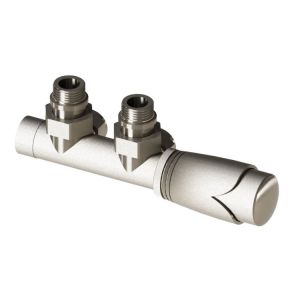 Abacus Ultima Euro50 Brushed Nickel Angled 50mm Thermostatic Radiator Valve