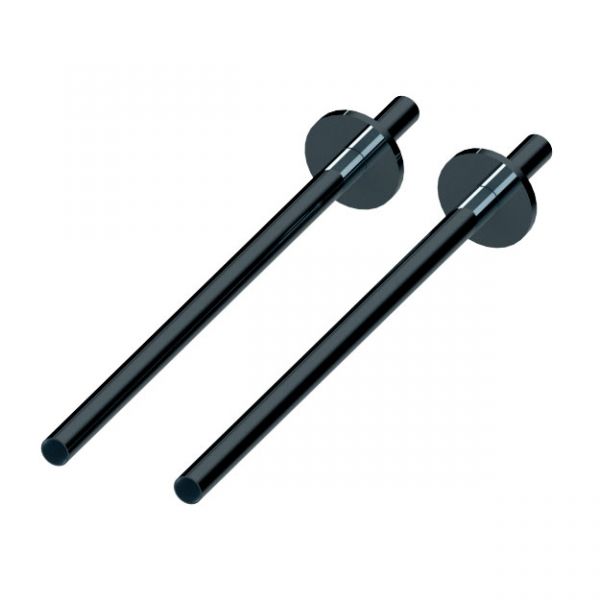 Abacus Ultima Black Nickel Radiator Pipe and Collar Kit 350mm