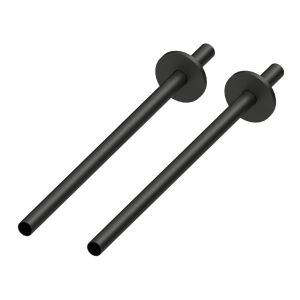 Abacus Ultima Matt Black Radiator Pipe and Collar Kit 350mm